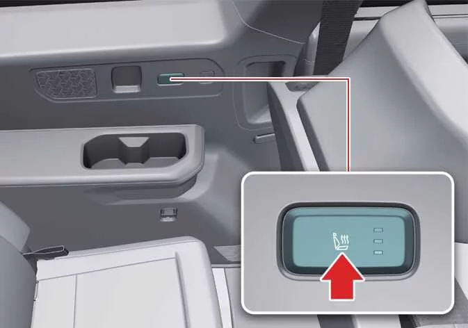 Kia Telluride third-row seat warmer control panel