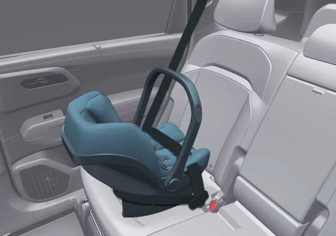 Rear-facing child restraint installed in Kia Telluride rear seat