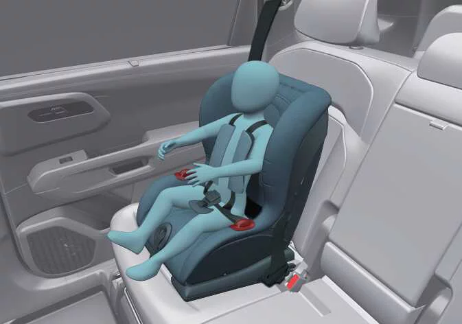 Forward-facing child restraint installed in Kia Telluride rear seat