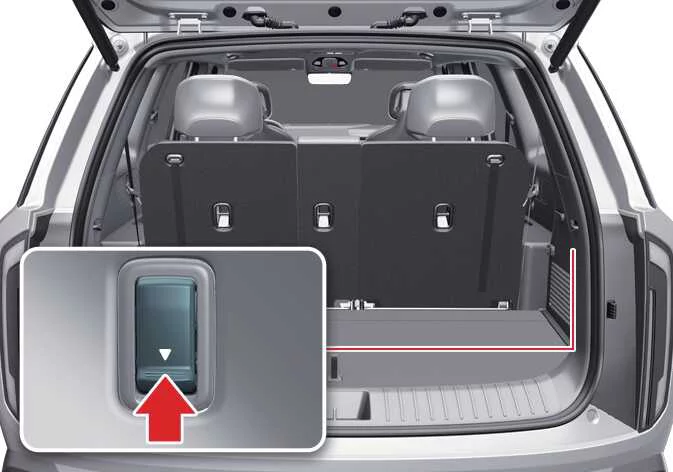 Shopping bag holder clip integrated into the Kia Telluride interior