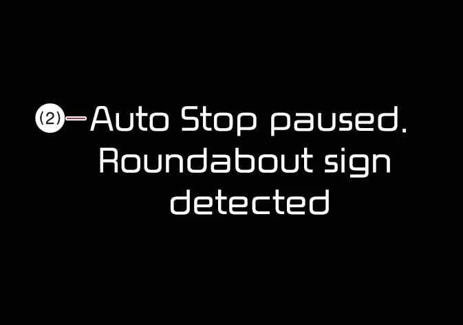 Kia Telluride Auto Stop paused Roundabout sign detected message