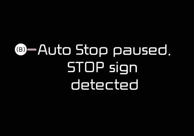 Kia Telluride Auto Stop paused STOP sign detected message