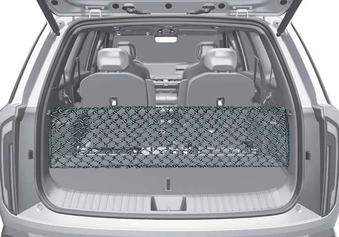 Vertical luggage net configuration in the Kia Telluride cargo area