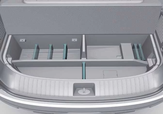 Removable luggage partition in the Kia Telluride lower cargo area