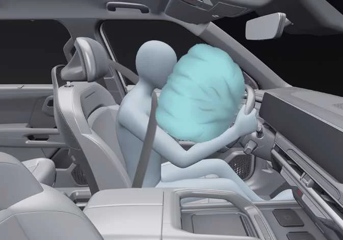 Kia Telluride fully deployed driver front air bag