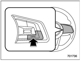 Subaru Forester. To temporarily cancel the cruise control