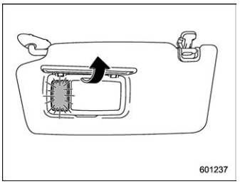 Subaru Forester. Vanity mirror with light (if equipped)