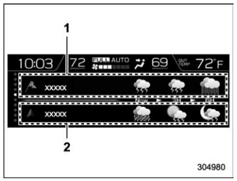 Subaru Forester. Weather information screen (if equipped)