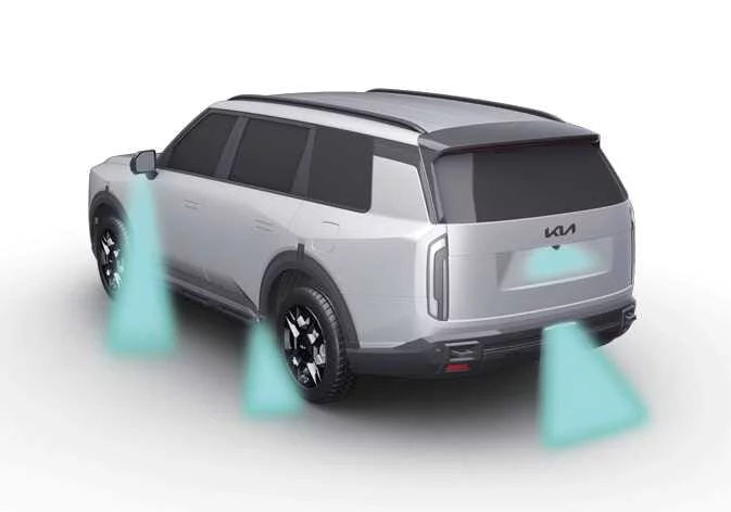 Kia Telluride rear ground lighting coverage around the vehicle