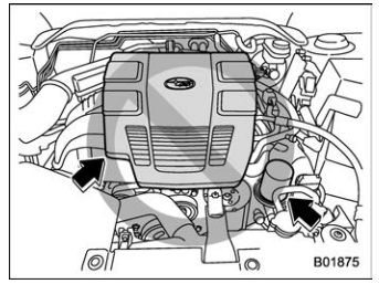 Subaru Forester. When checking or servicing in the engine compartment