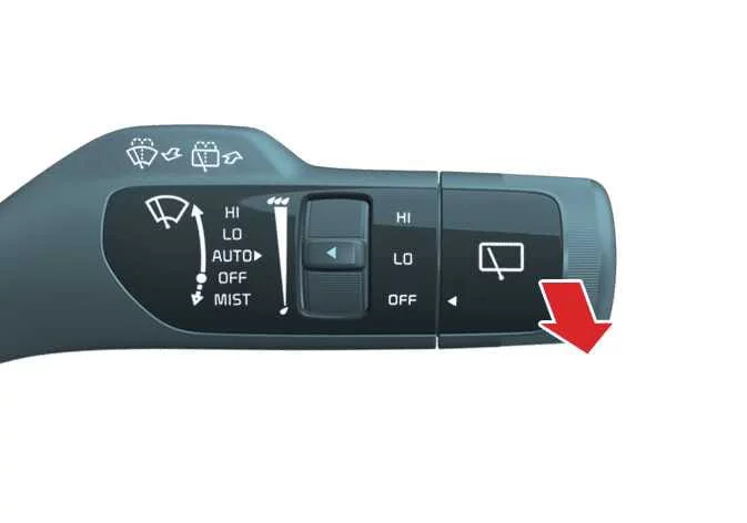 Kia Telluride windshield washer lever operation