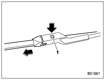 Subaru Forester. Windshield wiper blade assembly