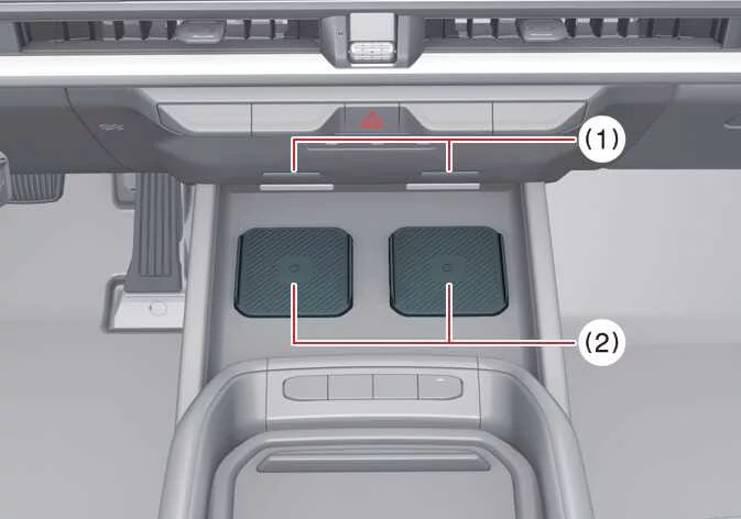 Kia Telluride wireless smartphone charging pad with status indicator